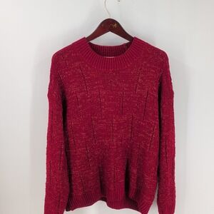 Vtg 90's Weatherproof Original Classic Pullover Sweater Metallic Red Size‎ 2XL